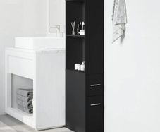 Narrow Bathroom Cupboard Black