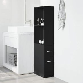 Narrow Bathroom Cupboard Black