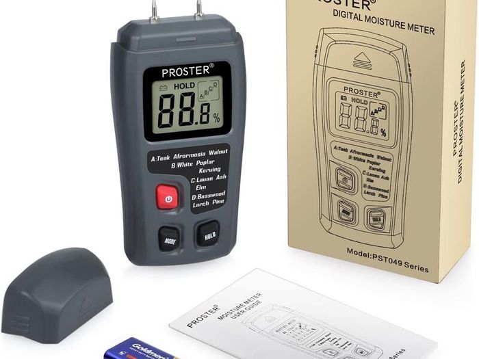 Moisture Meter Damp Meter RZMT-10 MD Digital Wood Moisture Meter Handheld Moisture Tester Detector Humidity Measuring with HD LCD for Wood Firewood Cardboard Paper (Range 0-99.9%)