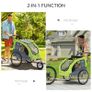 Dog Bike Trailer Pet Stroller Cart Carrier for Bicycle 360 Rotatable with Reflectors 3 Wheels Hitch Coupler Push/ Pull/ Brake Water Resistant Green Image 3