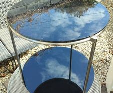 Discontinued. Vintage Ikea STRIND black side table drinks bar trolley by Ehlen Johansson