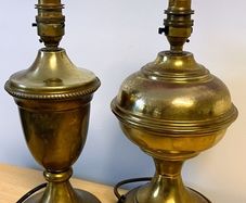 two vintage  brass lamps