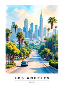Los Angeles Wall Art Print, Travel Poster