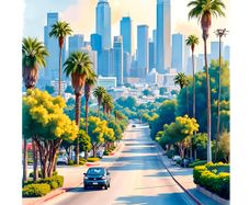 Los Angeles Wall Art Print, Travel Poster