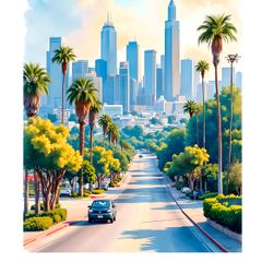 Los Angeles Wall Art Print, Travel Poster