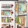 Clothes Rail  Clothes Rack with Shelves & Wheels, Multi-Functional Clothing Rail with Hooks, Sturdy Metal Garment Rack for Bedroom, Laundry, Balcony, 84cm / 31cm / 202cm, Black Image 2