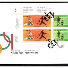 2004 Canada Olympic Games Stamps Corner Block of 4 First Day Cover