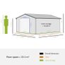MASSIVE SALE 13x11FT Garden Roofed Metal Storage Shed Tool Box with Foundation Ventilation & Doors, Grey Image 3
