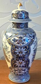 Vintage Blue & White Japanese Temple Jar