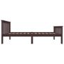 Bed Frame Dark Brown Solid Pinewood 100x200 cm Image 5