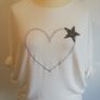 Carla Giannini Women's Angora Mix Top With Heart & Stars New With Tag White Image 2