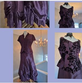 Plum three piece Lidia formal outfit, sz 12, professionally cleaned, D18 post 8e