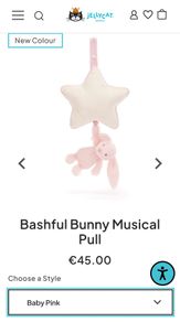 Jellycat Bashful Pink Bunny Musical Pull
