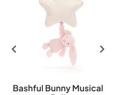 Jellycat Bashful Pink Bunny Musical Pull