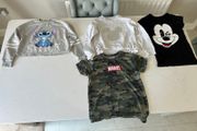 Girls Disney tops bundle, Age 8-10. (Free girls clothes for first buyer to offer asking price on this bundle)