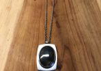 silver mossagate handmade pendant and chain