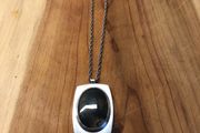 silver mossagate handmade pendant and chain