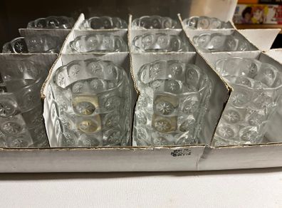 12 Heavy Glass T-Light Holders