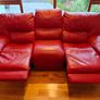 Burgundy Red 3-seater double-recliner couch Image 7