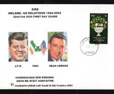 2024 Ireland Centenary Diplomatic Relations with USA Commemorative Stamp PaddyAchill First Day Cover (FDC)