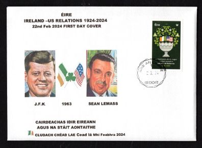 2024 Ireland Centenary Diplomatic Relations with USA Commemorative Stamp PaddyAchill First Day Cover (FDC)