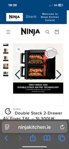 Ninja air fryer double Stack 7-5 litres black