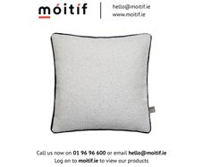 Oasis Medium Cushion - Ecru/Navy