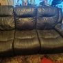 Three seat electric recliner soft Italian leather dark brown Image 2