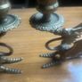 2 Antique solid brass  Dragon  candle sticks Image 7