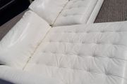 L shaped cream Italian leather couch