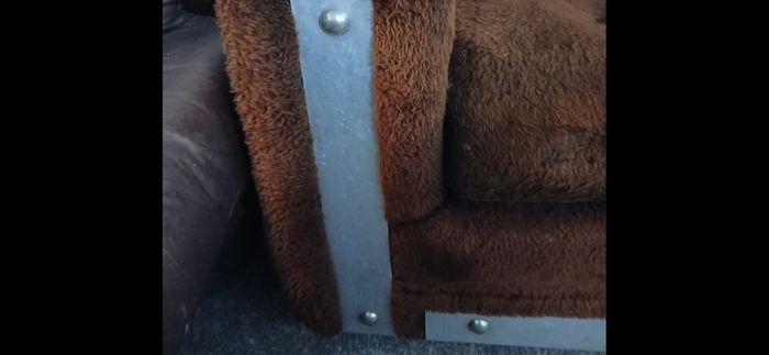 Retro, Mid Century,  American 70sRare Sofas, Chrome Finish, Faux Fur 1970