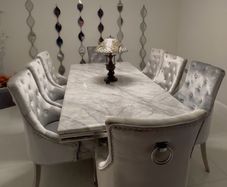 Marble top Dinning table sits 8 also 8 dinning chairs