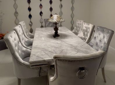 Marble top Dinning table sits 8 also 8 dinning chairs