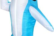 SEASONAL SALE  Inflatable Costume Adult shark costume- Funny Dress Party Costume for Adult Halloween blue