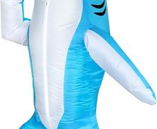 SEASONAL SALE  Inflatable Costume Adult shark costume- Funny Dress Party Costume for Adult Halloween blue