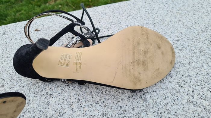 ladies stiletto sandals. Kurt Geiger Carvela size 40. Brand new.black suede effect with faux snake skin detail. Lace up ankle fastening. Very pretty shoe