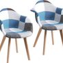 Patchwork dining chairs armchairs Set of two Image 2