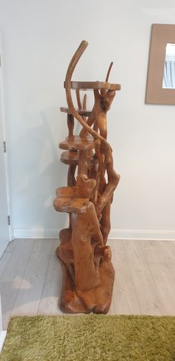 Unique Freestanding Solid Molave Wood Display Unit