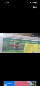 Grey Garden Parasol 2.7 Metres with crank. Brand new in box. Unopened .