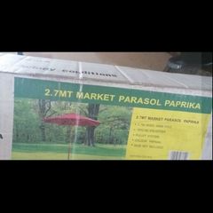 Grey Garden Parasol 2.7 Metres with crank. Brand new in box. Unopened .