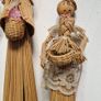 Vintage Asian Straw Lady Figurines,  dolls Image 3