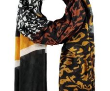SAMOON. SALE New Large Scarf/ Shawl From Samoon. In Shades Of Brown, Black Mustard And White .l