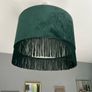 Fringed Velvet Style Green Lampshade Image 3