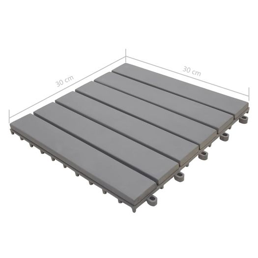 Decking Tiles 20 pcs Grey Wash 30x30 cm Solid Acacia Wood