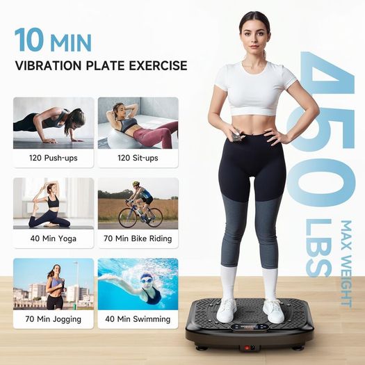 Vibration Plate Exercise Machine for Lymphatic Drainage with 199 Speeds & 7 Auto Programmes
