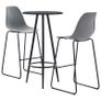 3 Piece Bar Set Plastic Grey Image 5