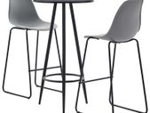 3 Piece Bar Set Plastic Grey