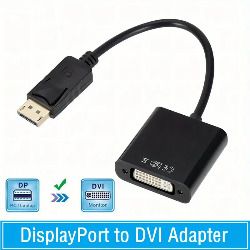 DP To DVI Adapter Cable Display Port To DVI Converter Supports Full HD 1080p (1920 x 1080) For Computer PC Graphics Cards Converter Male To Female For Monitor Projector Displays