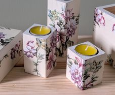 Wooden Storage Box &Tea Light Candle Holders