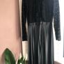Zara Black Lace & Pleated Midi Dress - Size 8 Image 5